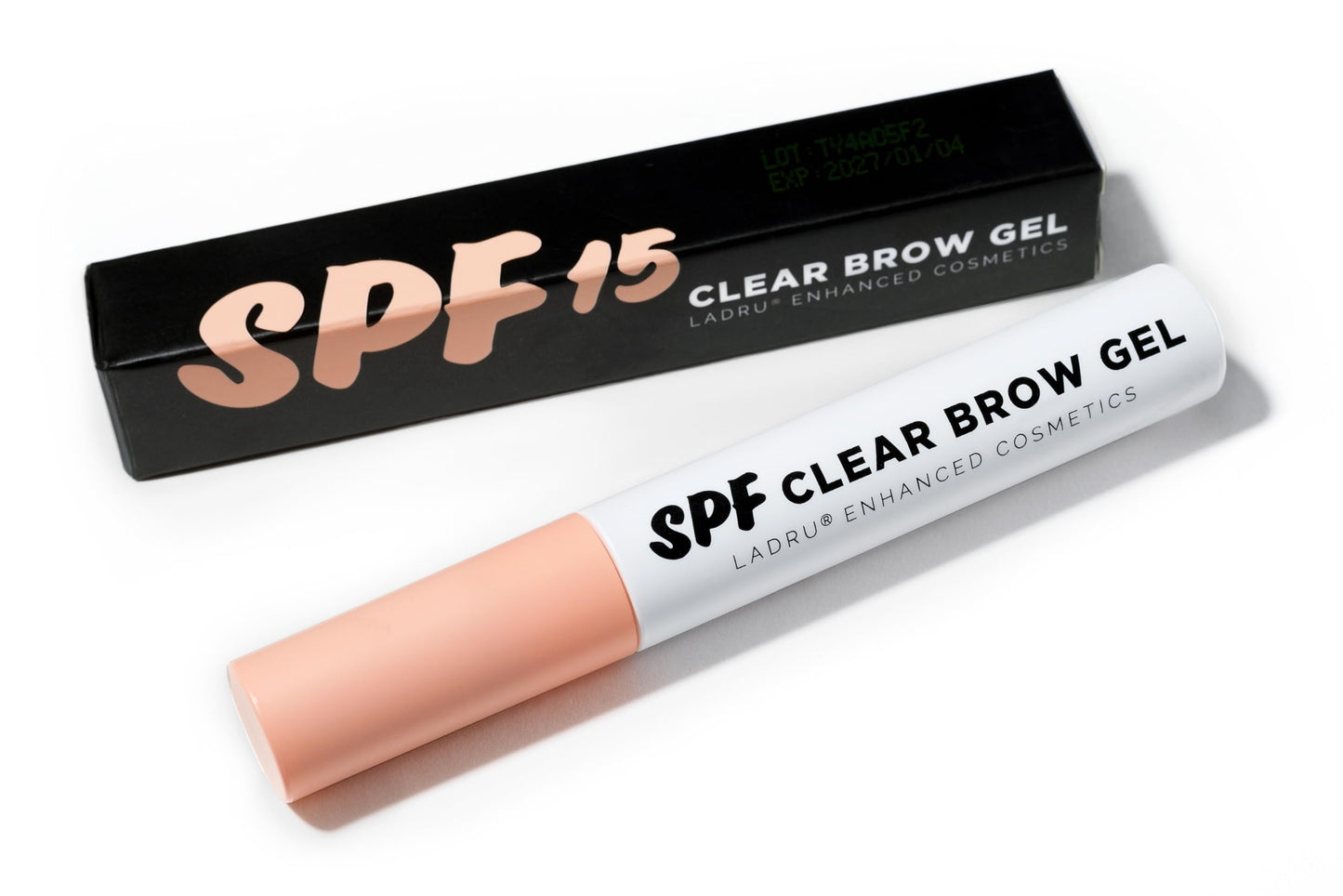 LADRU Enhanced Cosmetics Original SPF 15 Brow Gel – Clear Brow Gel with Flake-Free, Lightweight Formula, Brow Lamination Effect, Up to 24-Hour Hold