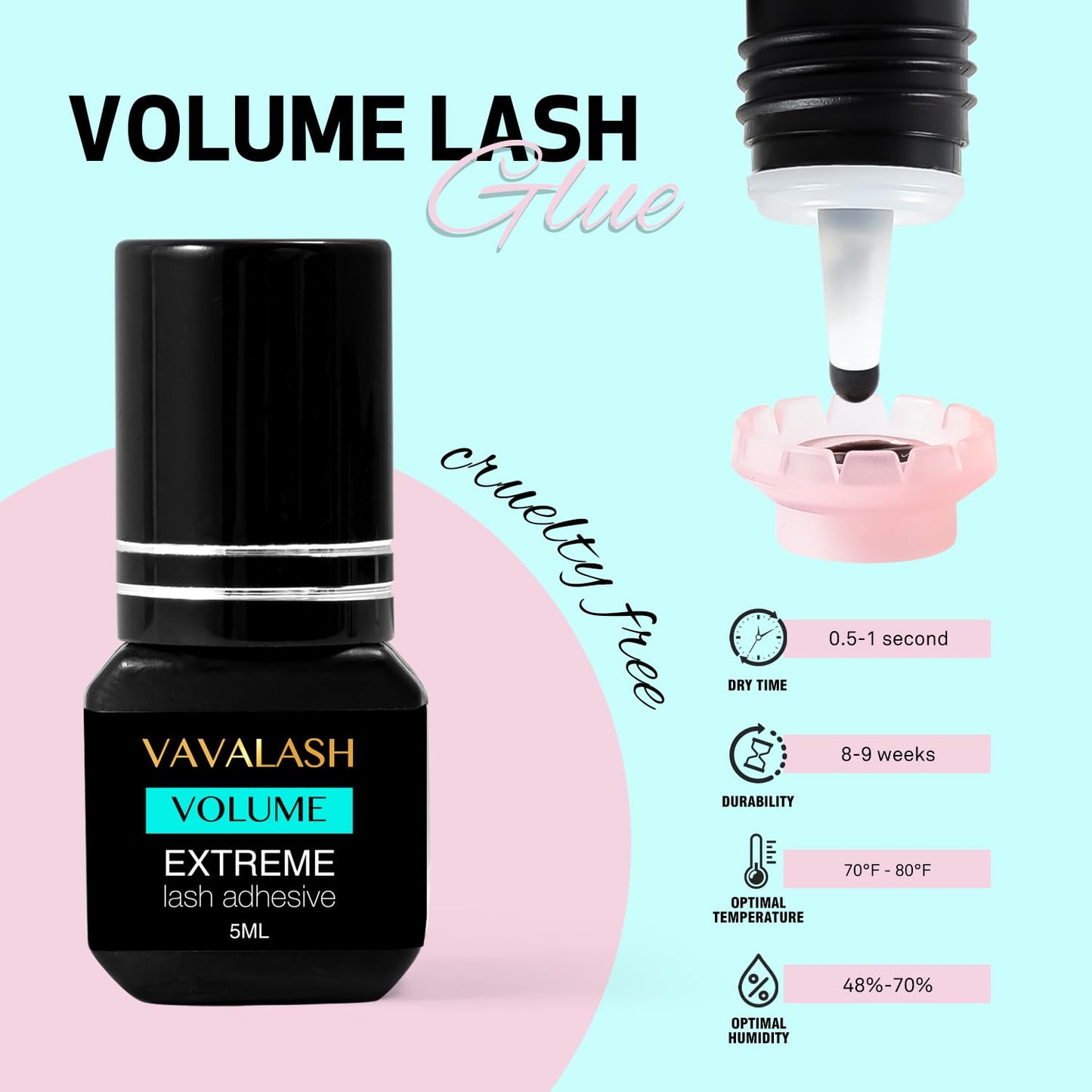 VAVALASH Easy Fan Lash Extensions +Professional Eyelash Extension Glue 5ml
