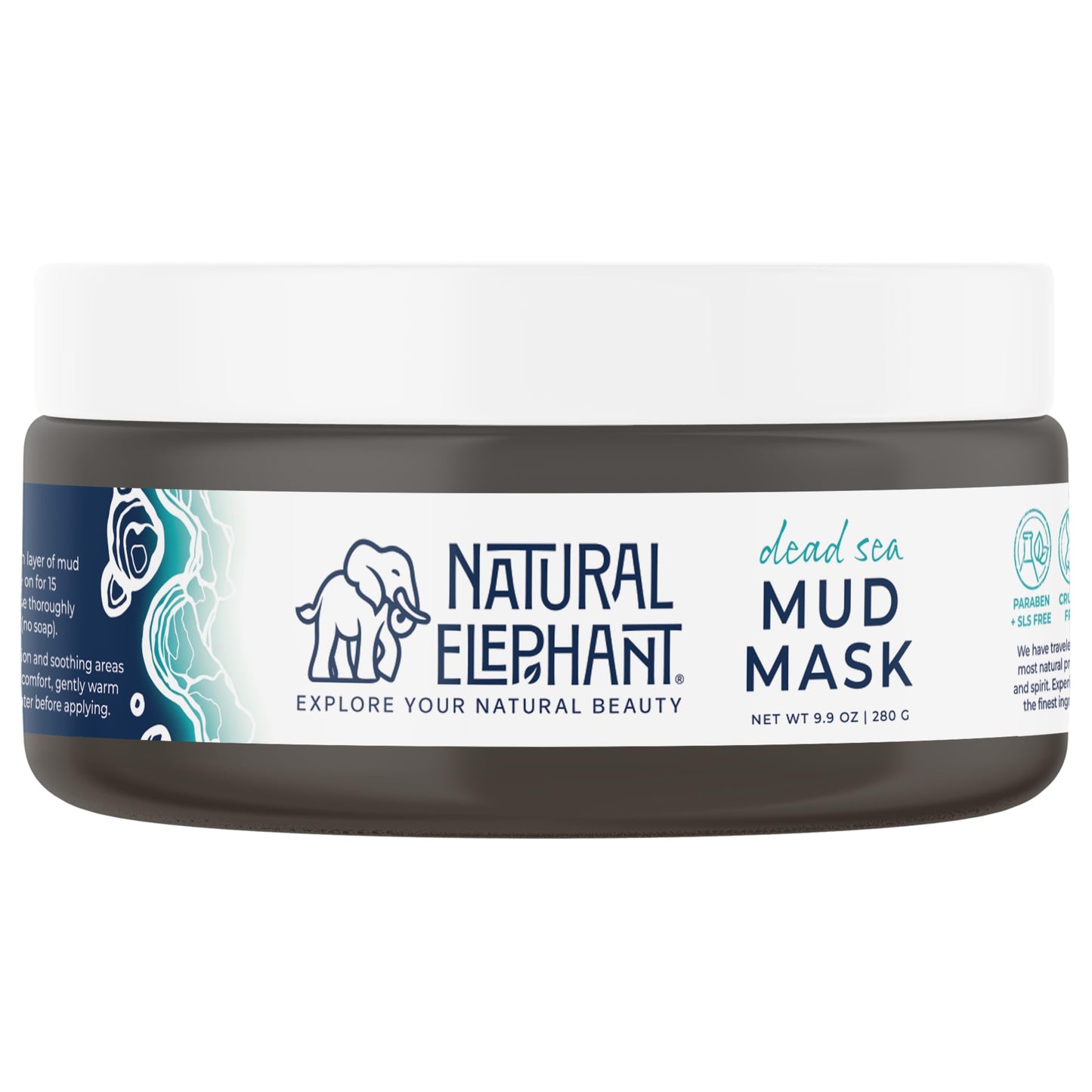 Natural Elephant Dead Sea Mud Mask - Deep Pore Cleansing for Face & Body - Acne, Blackheads, Oily Skin – 100% Natural Skin Care – Tightens Skin- for Woman and Men - 9oz (Pack of 2 (Two 9.9 oz Jars))