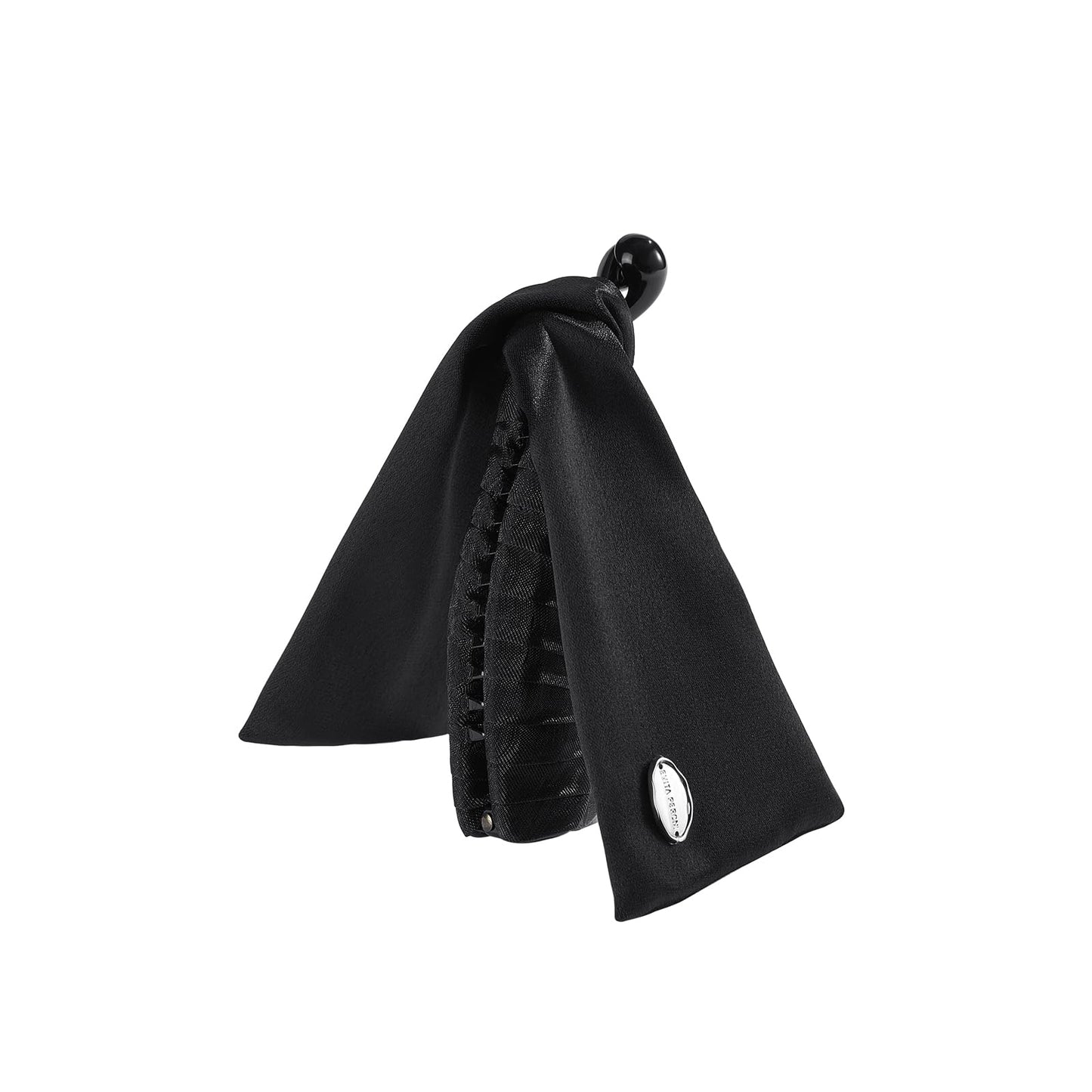 EVITA PERONI Banana Clip with Twistable Wings, Acetate Fabric Ponytail Holder No Damage Hair Clips for Thick Curly Hair Large Claw Clips Elegant Hair Accessories for Women, Black