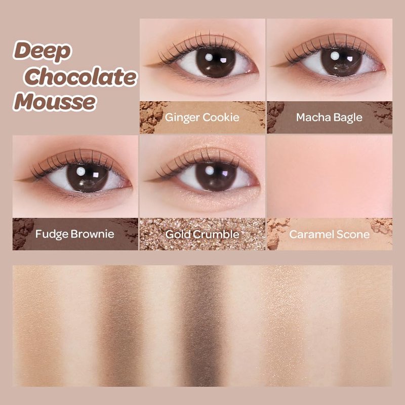 I'M MEME Mini 2-in-1 Palette - Multi Cube 07 Deep Chocolate mousse | Portable, Versatile, 4 Eye-shadows and 1 Blush, Soft Touch, Suitable For Daily Blending, Long Lasting, Pearly Finish, 0.27 Oz