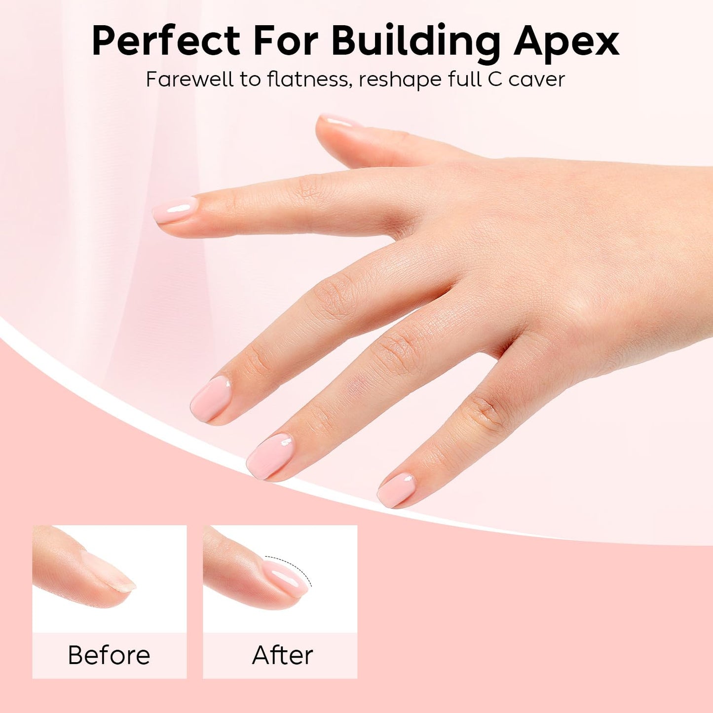 Nicedeco No Wipe Gel Top Coat and Base Coat, 6 Pcs Rubber Base Gel Polish for Nails