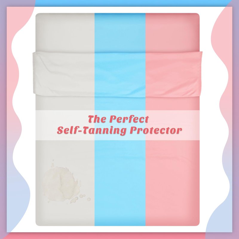 Irenare 2 Pcs Tan Sleep Sack Lightweight Breathable Tanning Body Self Tanners Sleeping Sac Protect Sheets from Dark Tanner for Bed Travel Sleeping Bag(Pink, Blue)