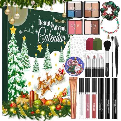 DAGEDA Beauty Advent Calendar 2025,24 Days Christmas Makeup Gifts for Her,Contains Beauty Makeup Kit, Xmas Clothes Accessories, 24 Surprise Christmas Countdown Festival Gifts Set for Women Girls