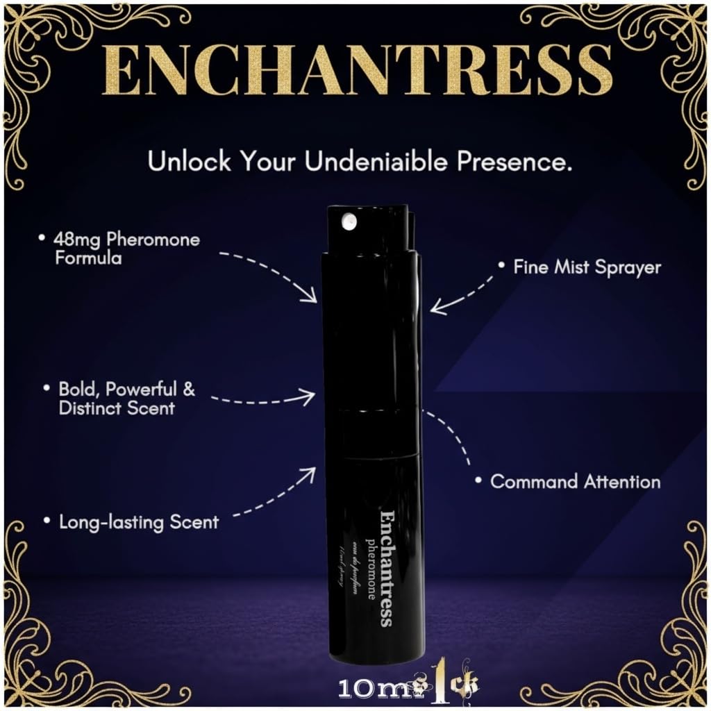PHERO CONFIDENCE - Enchantress Pheromone-Infused Perfume for Women Raw Pheromones Cologne Attraction & Confidence USA-Made Bold Strength Scent for Her