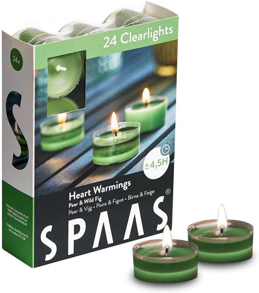 Morning Breeze Scented Tealights - Spaas 24 Clear Cup Candles, 4.5 Hour Burn Time