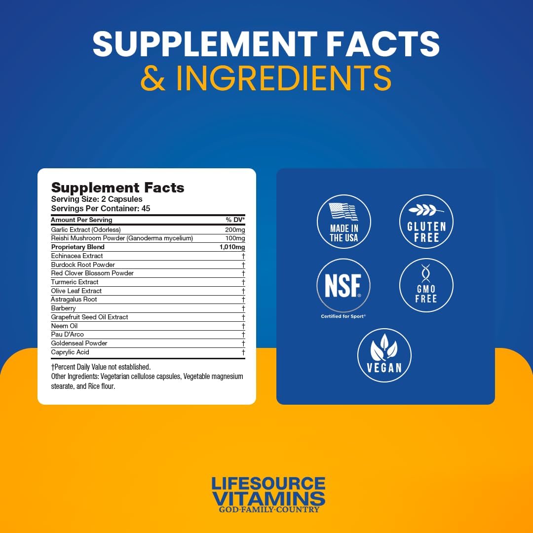 LifeSource Vitamins Tooth & Gum Support - Anti-Bacterial Formula - 90 Capsules | Oral Health Boost