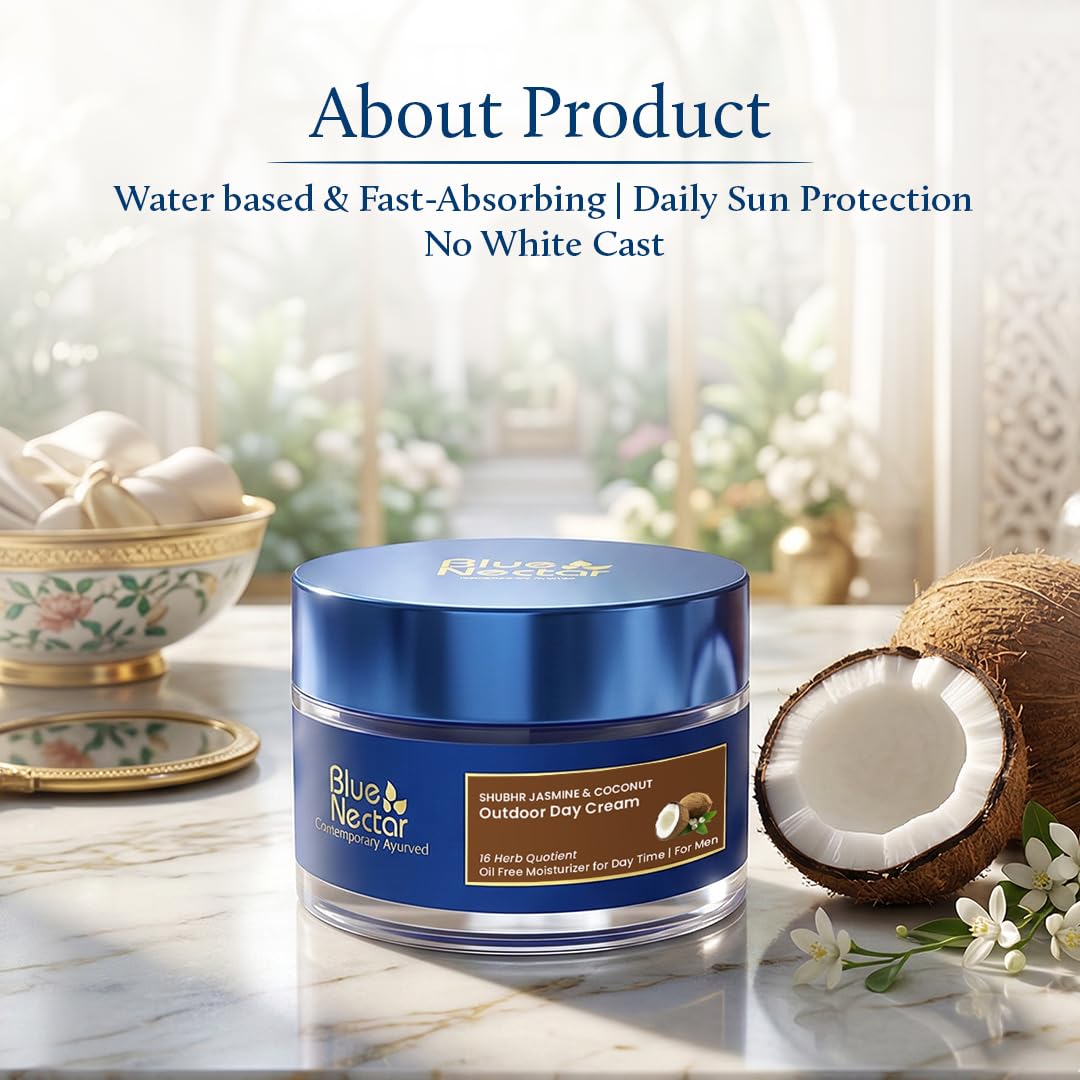 Coconut Face Cream with SPF 30 Sunscreen for Men - Plant-Based, Oil-Free Moisturizer | 1.76 Fl Oz, Vitamin E, 16 Herbs