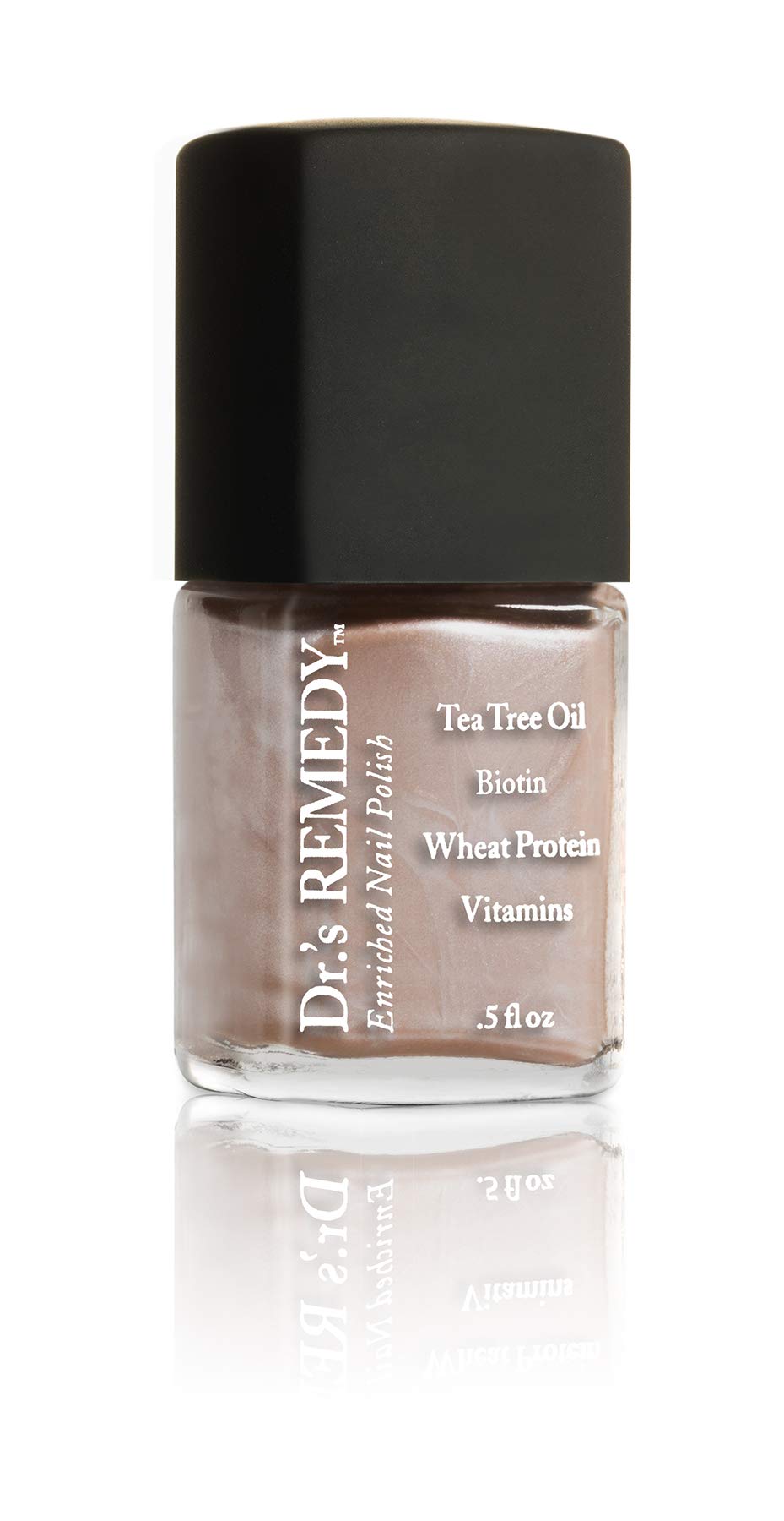 Dr.'s Remedy Enriched Nail Polish, Poised Pink Champagne with TOTAL Two-in-One Top and Base Coat Set 0.5 Fluid Oz Each