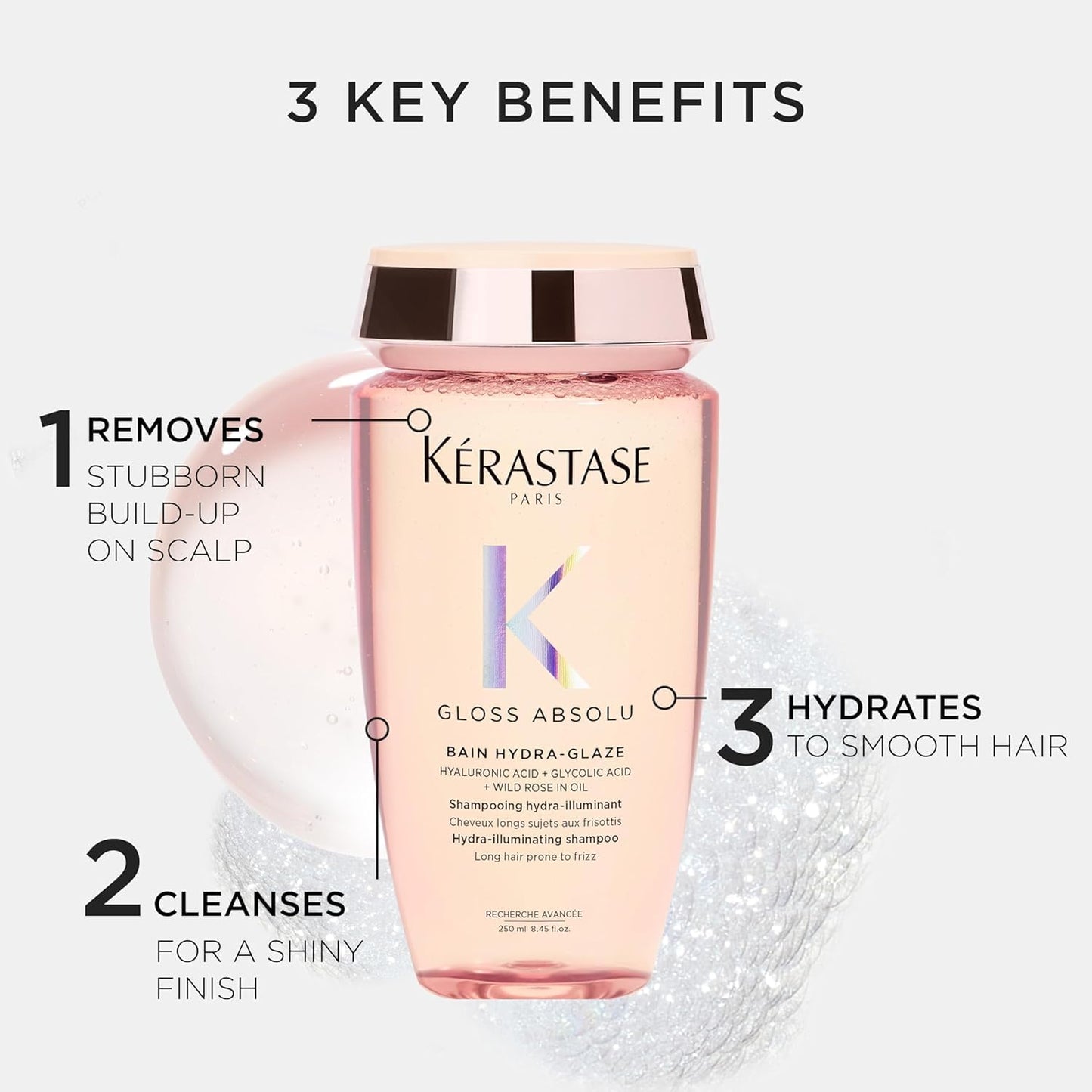 Kerastase Gloss Absolu High-Shine Anti-Frizz Shampoo and Conditioner Set - Deeply Hydrates & Detangles, Instantly Softens, For Glossy & Bouncy Hair