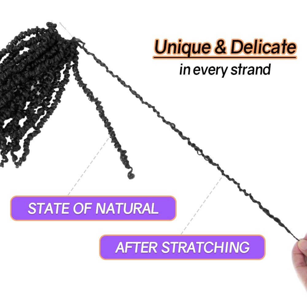 14 Inch 10 Packs Yanky Twist Crochet Hair Pre-twisted Natural Black Kinky Mini Spring Twist Plus Small Curly Senegalese Twist Braids (1#)