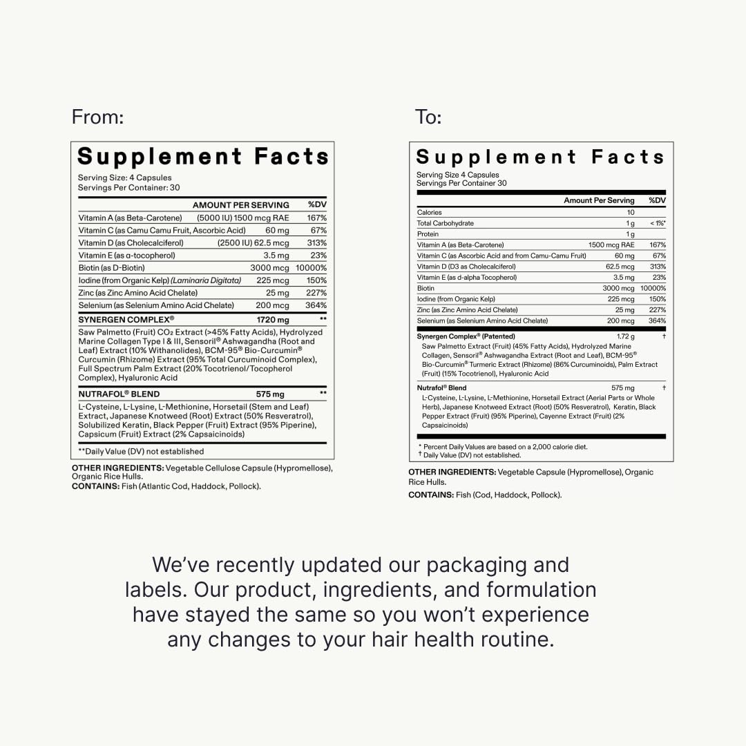 Nutrafol Men's Hair Growth Supplement and Collagen Peptides Powder, Physician-formulated for Visibly Thicker, Stronger Hair, Dermatologist Recommended - 1 Month Supply, 12 oz Bottle