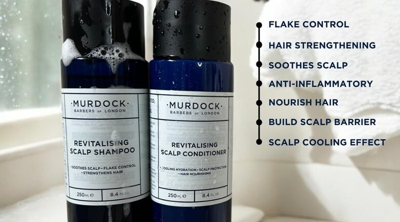 Murdock London Revitalising Scalp Shampoo | Flake Control, Anti-dandruff, promote a healthy scalp | Made in England | 250ml