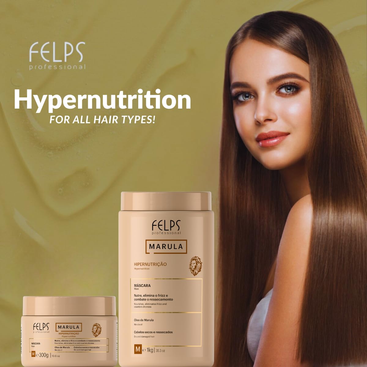 Felps Professional Deep Conditioning Hair Mask for Damaged and Dry Hair Treatment with Marula oil for Frizz, Humidity shield (35.3oz)