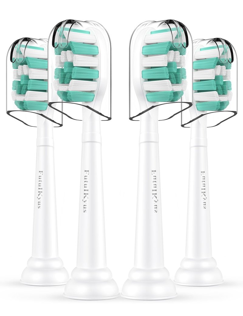 FutulkyUS Toothbrush Replacement Brush Heads for Philips Sonicare, Electric Sonic Tooth Refill Click-on Head 4100 Plaque Control, 4 Pack, White