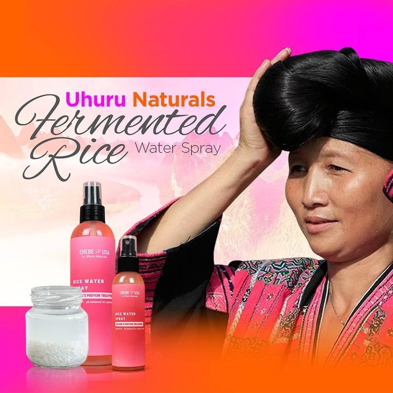 Uhuru Naturals Fermented Rice Water 32 oz (4 Pack - four 8oz bottles) - pH Balanced - We have perfected our Fermented Rice Water to a Science for an exact period of time 4 Maximum Benefits