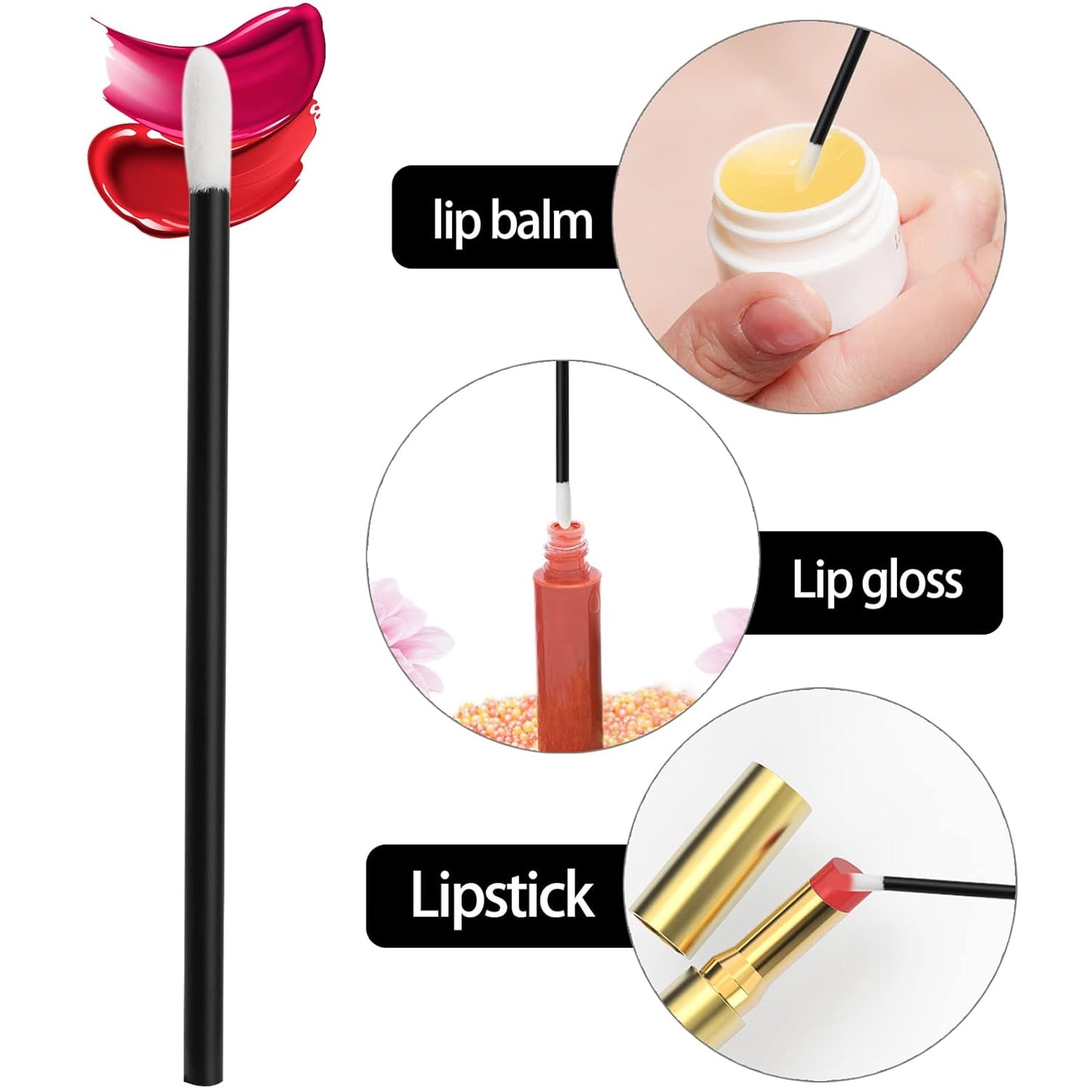 Disposable Lip Wands - 700 Pcs Lint-Free Lip Brushes for Lipstick & Gloss Application | Makeup Tool