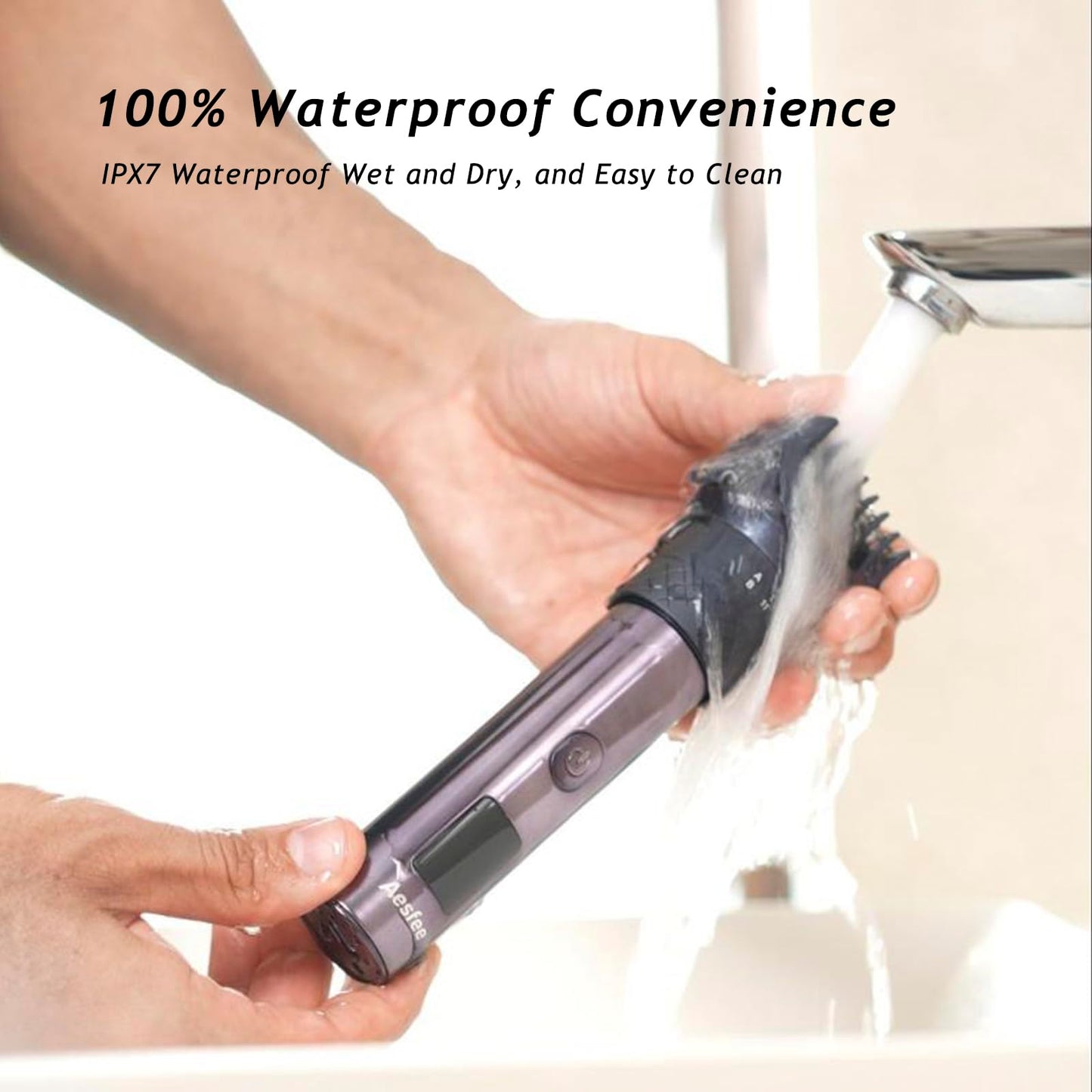 Beard Trimmer for Men, Professional 5-in-1 Hair Clippers with 20 Precision Dial Lengths, Electric Razors for Men IPX7 Waterproof Wet/Dry, USB-C Rechargeable Shaving Set with Dock for Face, Body, Nose