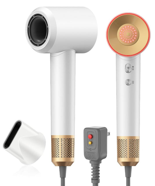 Oushome Hair Dryer, High-Speed Blow Dryer with 150,000 RPM for Fast Drying, 500 Million Negative Ionic Hair Dryer, Low Noise, with Magnetic Concentrator Nozzle (White)