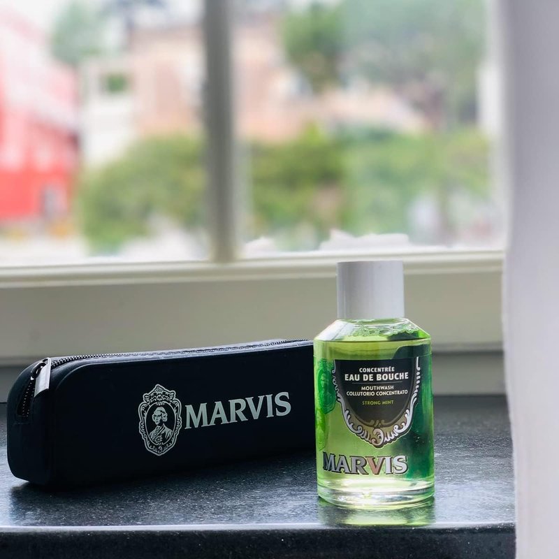 Marvis Strong Mint Mouthwash - Concentrated Formula for Fresh Breath | 4.1 Fl Oz
