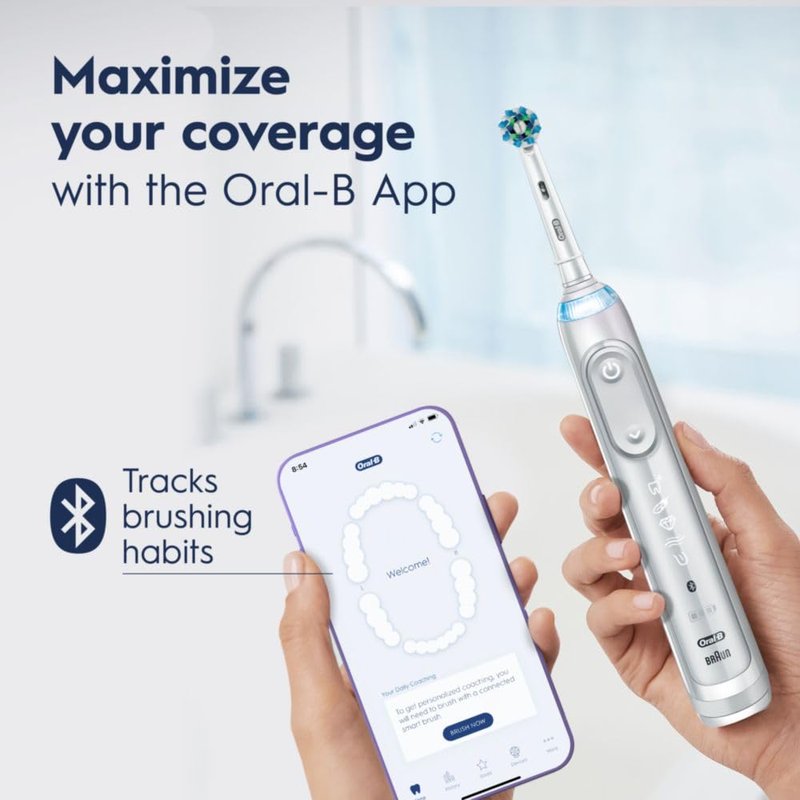 Oral-B Genius X Limited Rechargeable Electric Toothbrush with 1 Replacement Brush Head, Travel Case, White (Pack of 3)