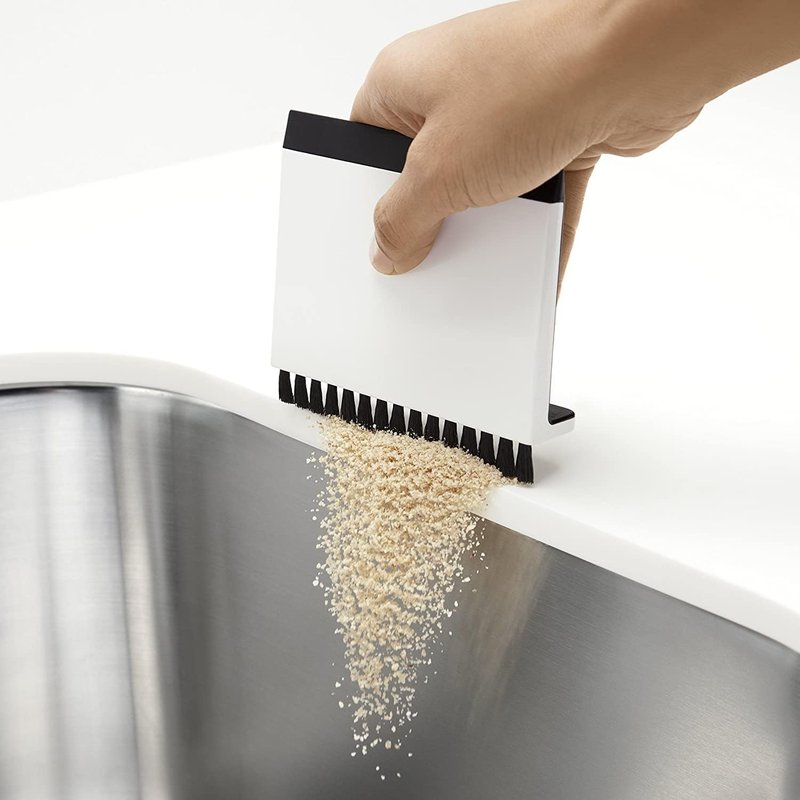 Kohler Kitchen Sink Squeegee & Countertop Brush - Multi-Purpose, Cleans Wet & Dry Spills | Dishwasher Safe, White
