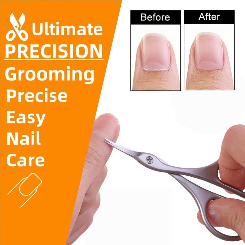 MaryCarrie Cuticle Scissors & Nail Scissors - Stainless Steel Manicure Tool with Curved Blade, Precision Grooming Scissors for Cuticles, Eyebrows, Eyelashes & Dead Skin Removal (3.7"x1.85")