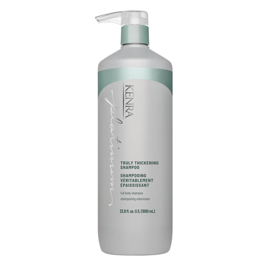 Kenra Platinum Truly Thickening Shampoo | Volumizing + Fuller-Looking Hair | Adds Body | Lightweight | for Fine & Thin Hair | Sulfate Free | Color Safe 33.8oz