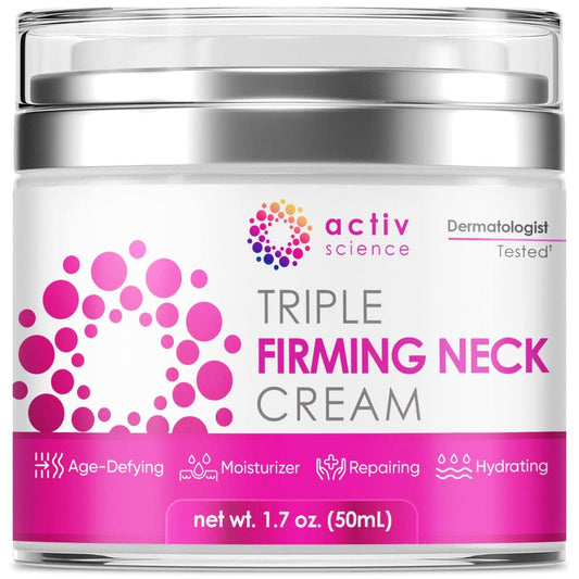 Neck Firming Cream - Natural Anti-Aging Facial Moisturizer with Retinol & Hyaluronic Acid | Day & Night Use