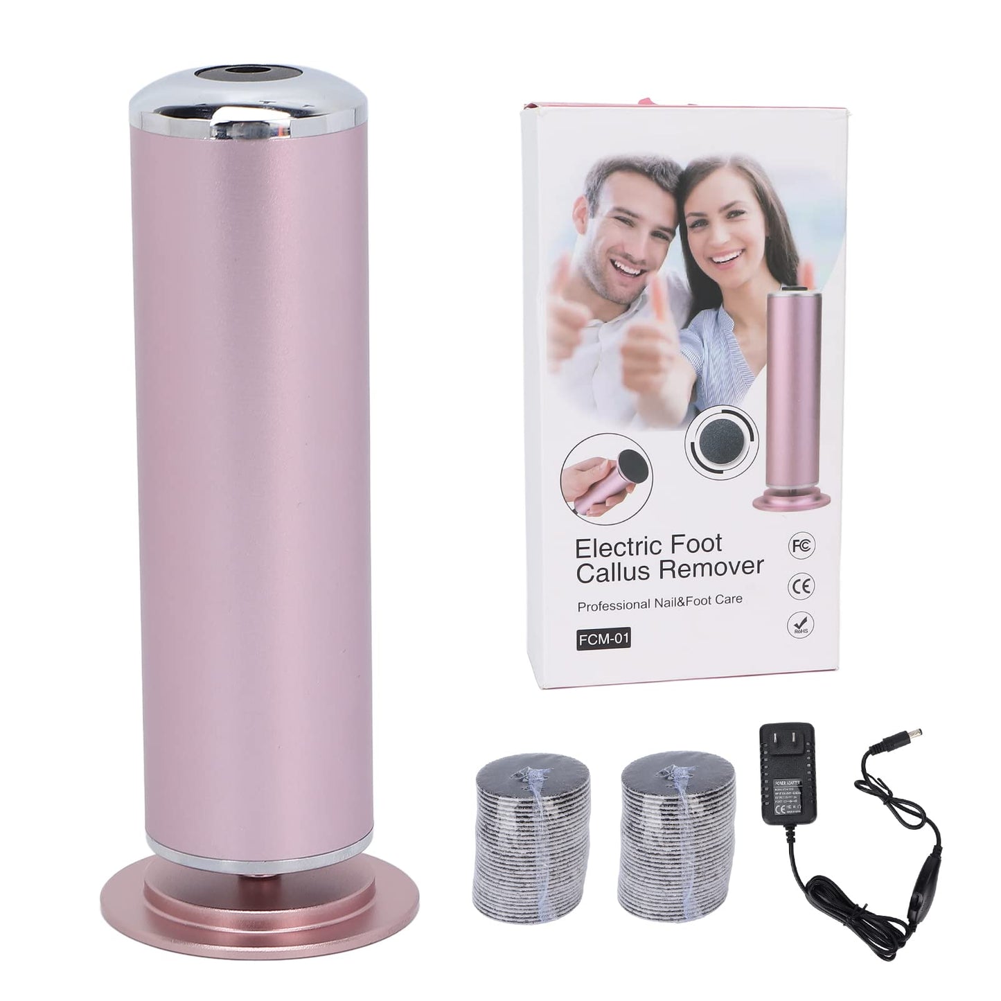Electric Foot Callus Remover, Professional Foot Sander Grinder Scrubber Foot File Pedicure Tools Dead Skin Removal Pedicure File Sander with 60pcs Replacement Sandpaper for Home and Salon Use
