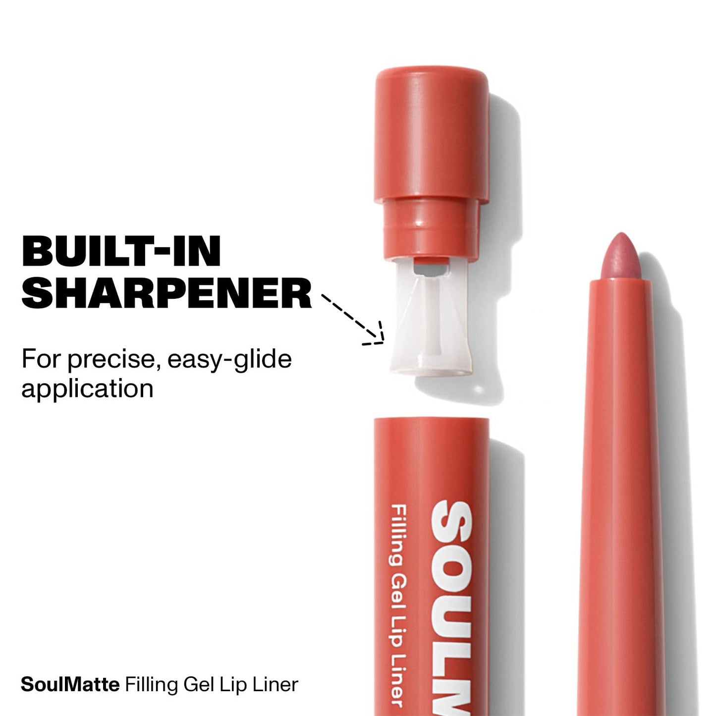 MORPHE Soulmatte Gel Lip Liner - Creamy Lip Pencil with a Matte Formula - Precision Contour Pencil with Sweet Almond & Tea Seed Oil for Long-Lasting Definition - First Kiss (0.007 oz)