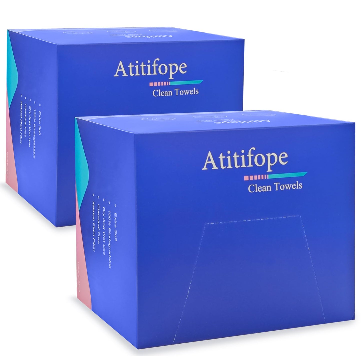 Atitifope Disposable Face Towels Makeup Remover Wipes Super Soft and Thick Dry Cleaning Cloths (100Count (2Boxes))