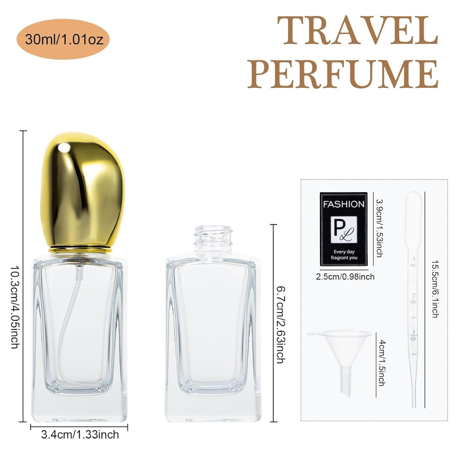 Yebeauty 12pcs 30ml Travel Perfume Bottles Empty, Portable Glass Perfume Spray Bottles Atomizer Sprayer Bottle for Perfume Cologne, 6 Colors