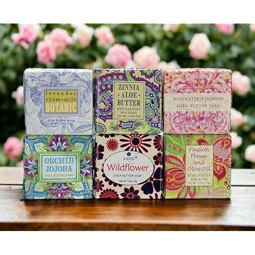 Greenwich Bay Trading Company Spring Garden Bloom Flower Shea Butter Soap Gift Set ? Floral Shea Butter Soap Set of Six ? Luxurious, Moisturizing, and Perfect for Gifting, 1.9oz (Summer)