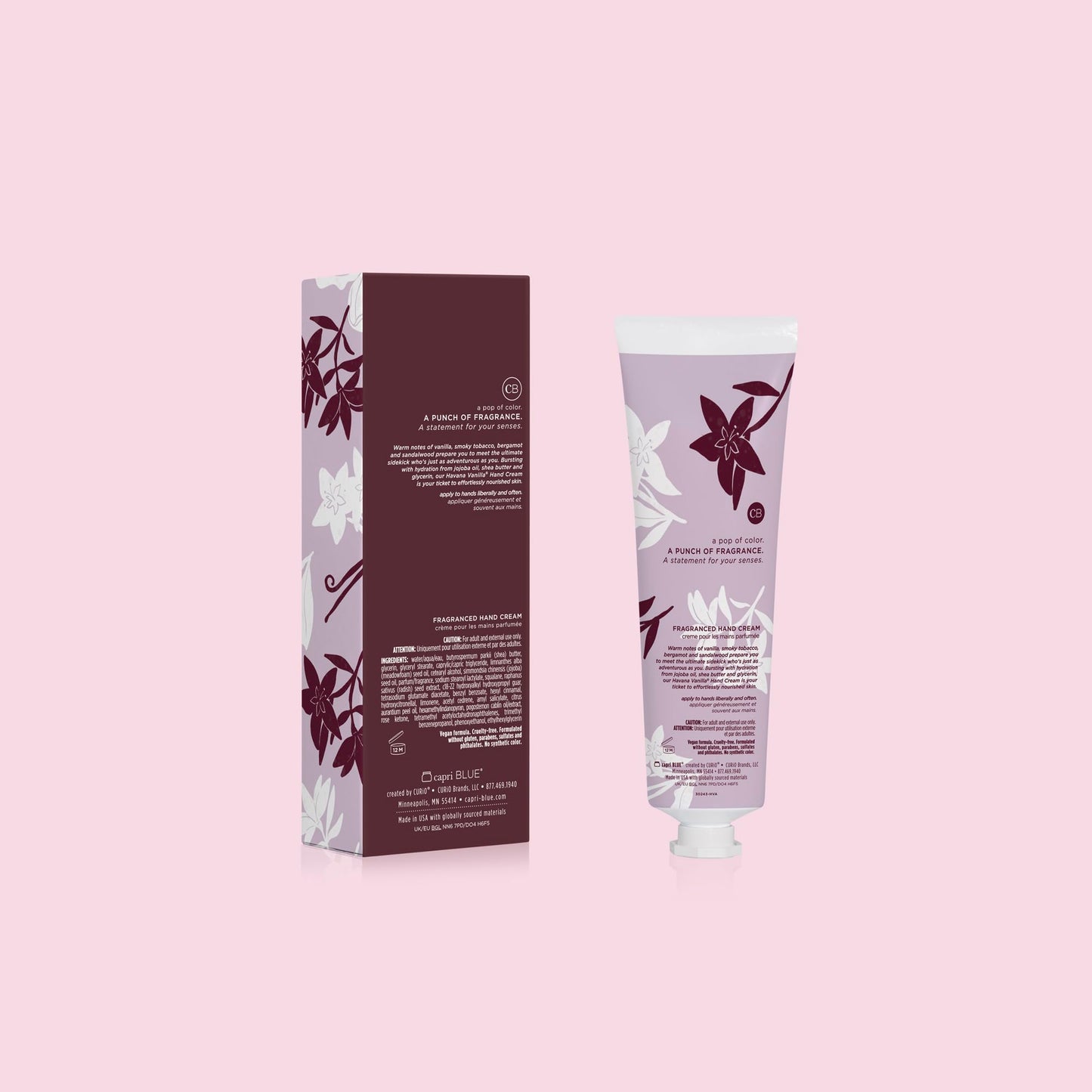 Capri Blue Moisturizing Hand Creams Travel Size – Flora Edit Collection – Nourishing Hand Creams for Dry Cracked Hands with Jojoba Oil & Shea Butter – Skin Care (Havana Vanilla 3, oz pack of 2)