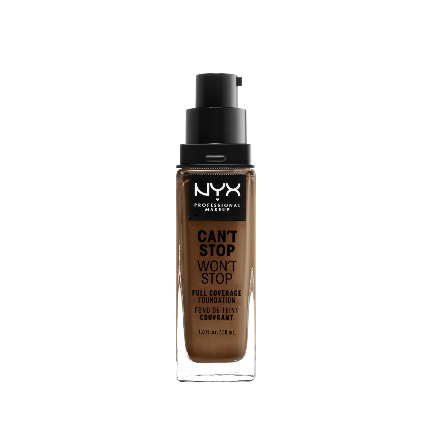 NYX PROFESSIONAL MAKEUP Can't Stop Won't Stop Foundation, 24h Full Coverage Matte Finish - Cappuccino