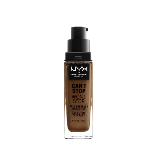NYX PROFESSIONAL MAKEUP Can't Stop Won't Stop Foundation, 24h Full Coverage Matte Finish - Cappuccino