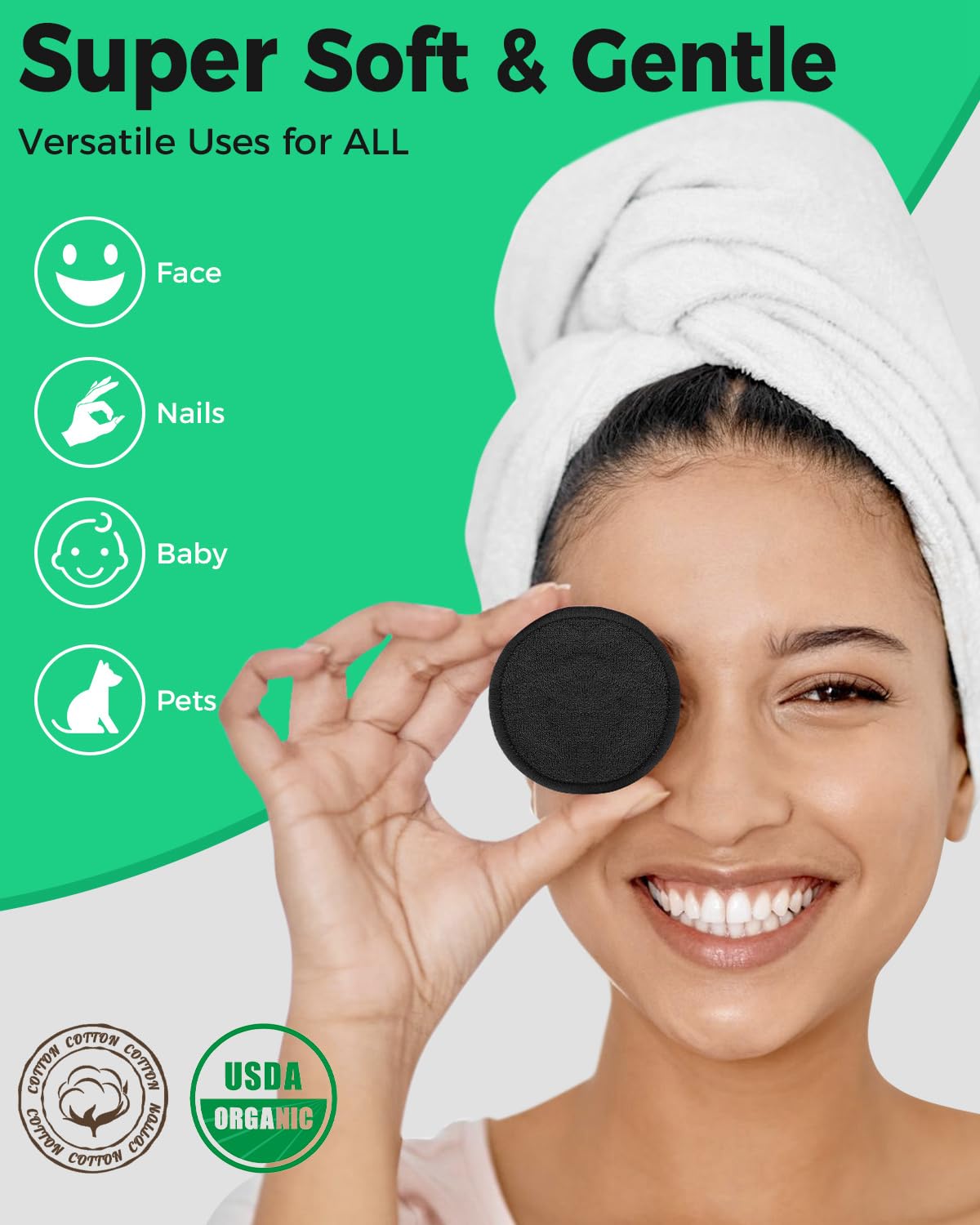 ProCIV Reusable Makeup Remover Cotton Pads 25 PCS with 99% Organic Bamboo Cotton Pads for All Skin Types and Toner with Eco-Friendly Washable Laundry Bag and Reusable Cotton Rounds