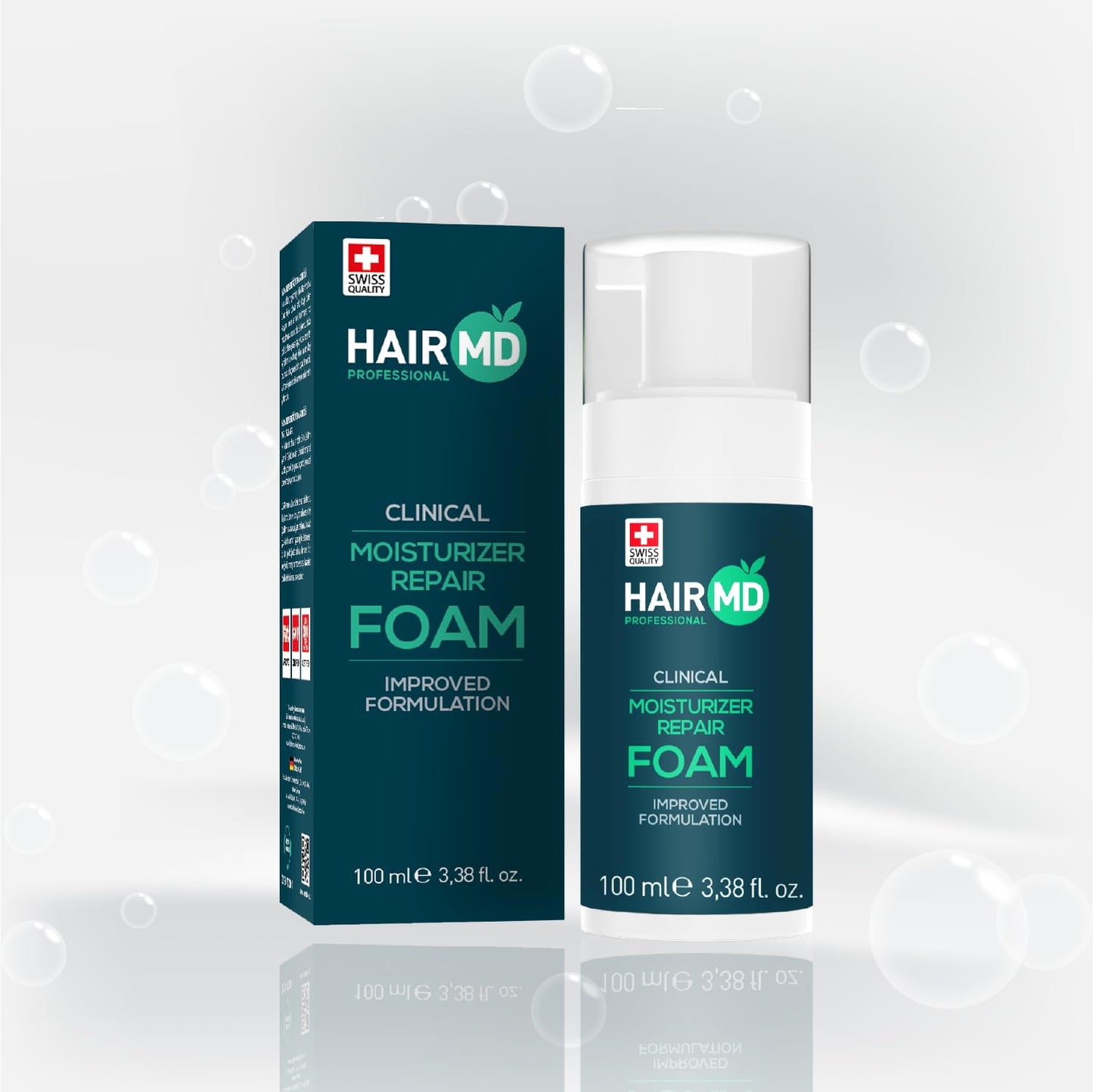 HairMD Clinical Foam 100 ml, Exclusive Clinical Moisturizing and Repair Foam, Gently Repairs and Cleanses Scalp - Ideal for Sensitive Skin After Hair Transplant