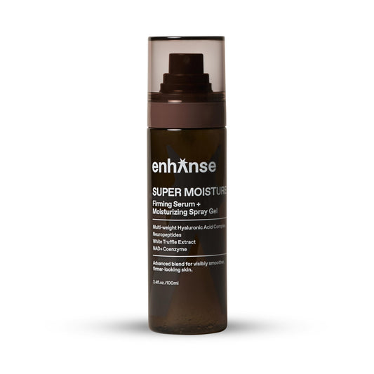 Enhanse Super Moisture, 2 in 1 Day to Night Serum & Moisturizer Spray, Hydration & Repair Formula with Hyaluronic Acid, Exosomes & NAD+, Collagen Support, Skin Care for Men, All Skin Types, 100 mL