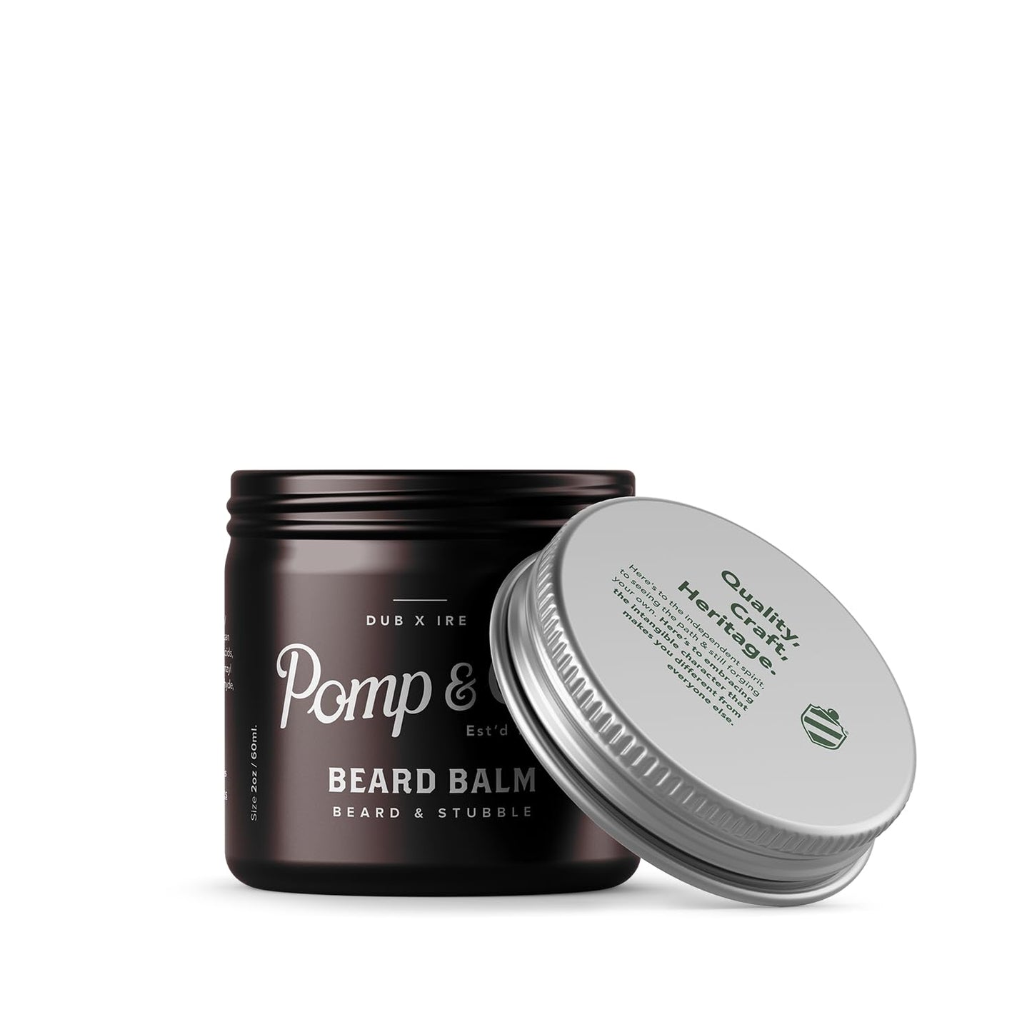 Pomp & Co Beard Balm, Non Greasy Beard Balm For Men Softens and Moisturises Your Beard, Non-Shine Matte Finish 60ml