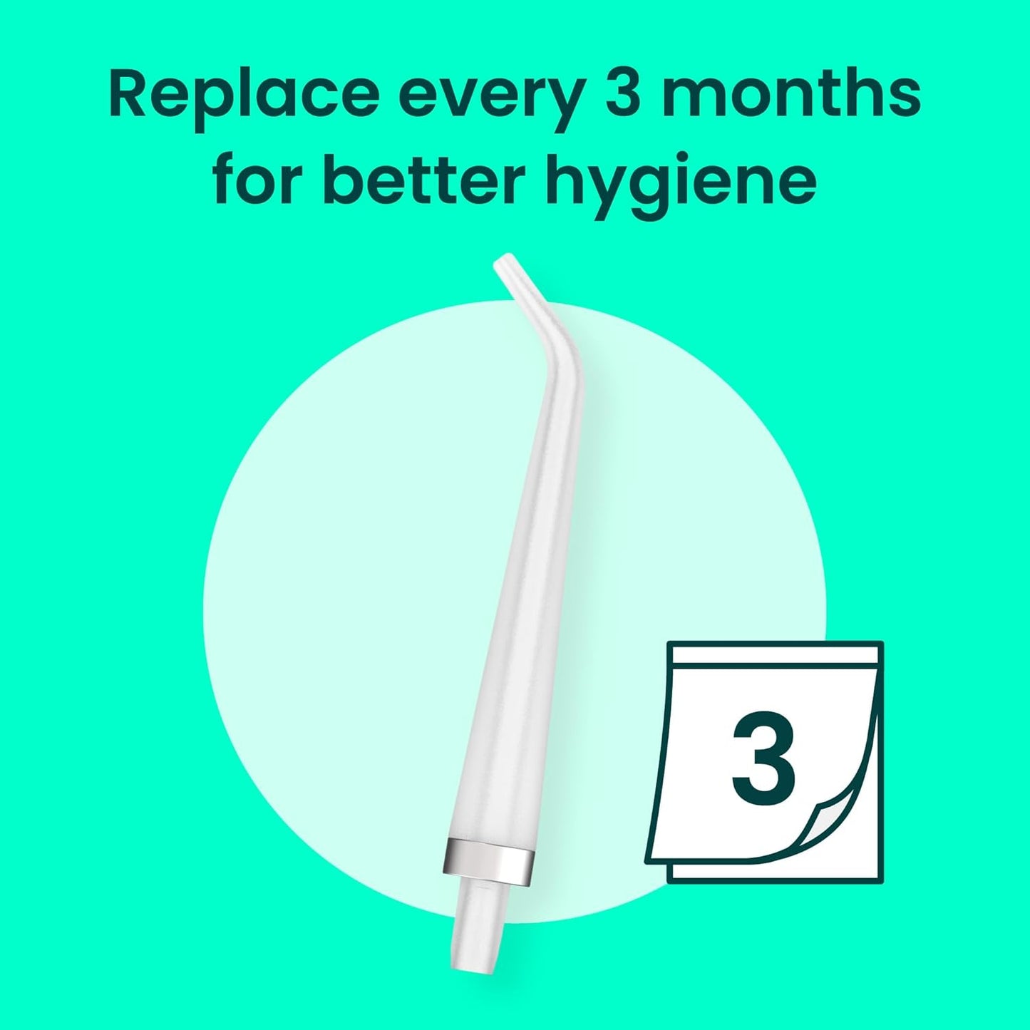 Quip Water Flosser Tip Refills - 360° Rotating Dental Pick Tips | Rechargeable, 3-Pack