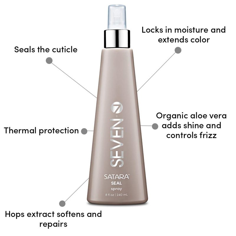 SEVEN Cubica Seal 7-in-1 Universal Prep Spray Hair Primer, Leave In Styling Foundation with Aloe Rosemary Chamomile ProVitamin B5, Moisture Porosity Control Shine Frizz Care for Women Men, 8 oz