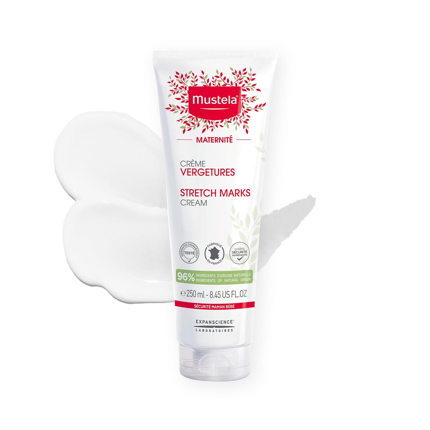 Mustela Maternity Stretch Marks Creamfor Pregnancy - Natural Skincare Massage Moisturizer with Natural Avocado, Maracuja & Shea Butter - Lightly Fragranced - 8.45 fl. oz