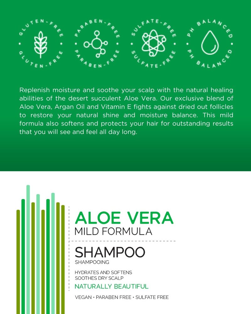 Aloe Vera Shampoo and Conditioner Bundle | Moisturizing Hair Care Set - 14 Oz Each