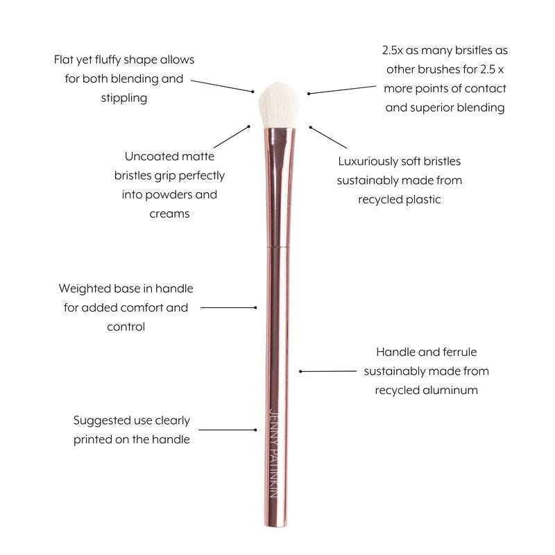 Jenny Patinkin Luxury Sustainable Eyeshadow Brush (L) – Ultra-Soft Makeup Brush for Effortless Eye Shadow Blending, Shading & Precision Application – Vegan, Cruelty-Free & Eco-Friendly Beauty Tool