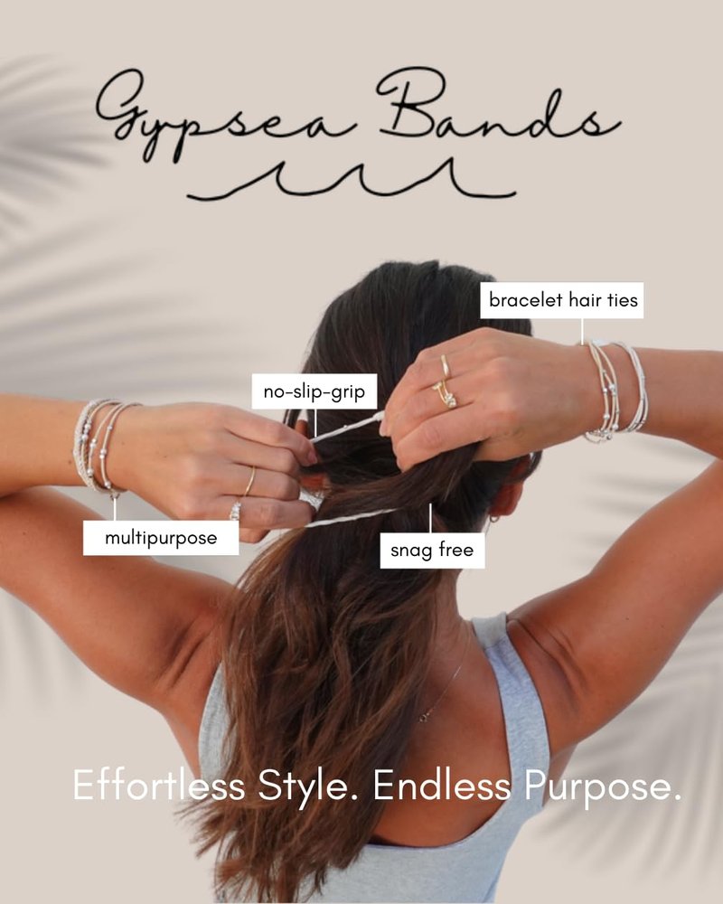 Gypsea Bands Hair Tie Bracelets for Men, Women & Kids - Set of 12 - Hanalei