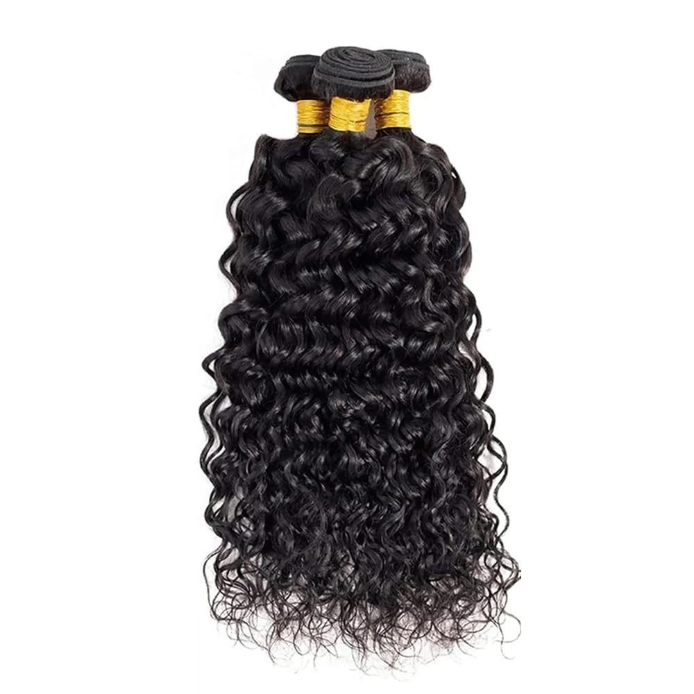 Water Wave Bundles - Natural Black Brazilian Virgin Hair | 12, 14, 16 Inch Wet & Wavy