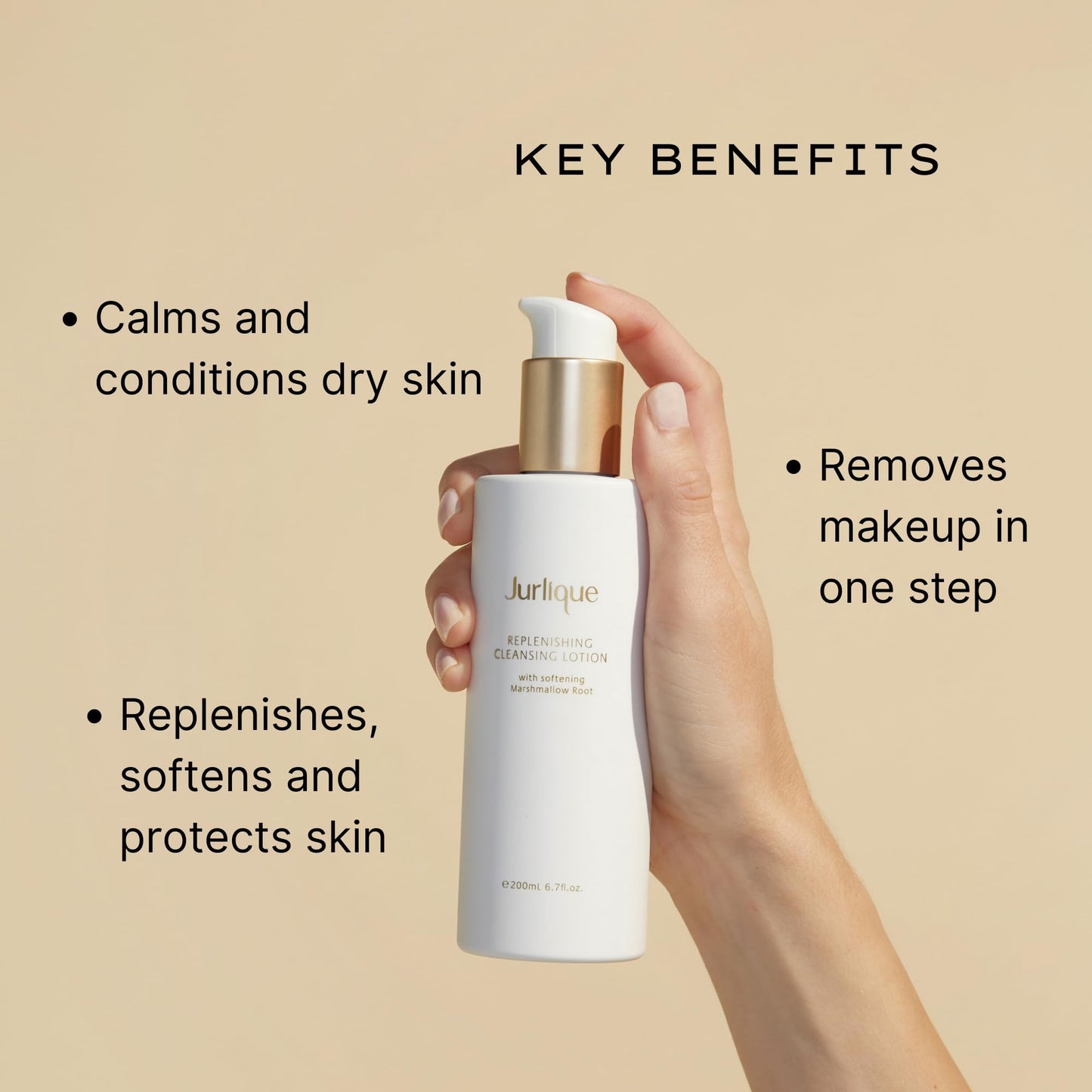 Jurlique Replenishing Cleansing Lotion - 6.76 Fl Oz - Gentle Facial Cleanser & Makeup Remover for Women - For Dry & Sensitive Skin - Nourishing Face Wash - Australian Natural-Based Skincare
