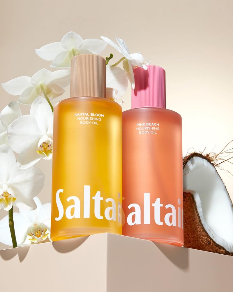 Saltair Body Oil. Jumbo Size Santal Bloom After Shower and Bath Oil for Women and Men. Botanical, Non-Greasy, and Well-Absorbing Moisturizer for Hydrating Dry Skin – 10oz Bottle